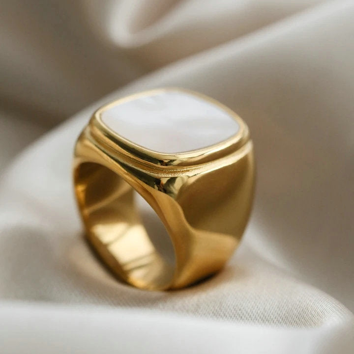 18k Gold Popular Titanium Steel Shell Ring